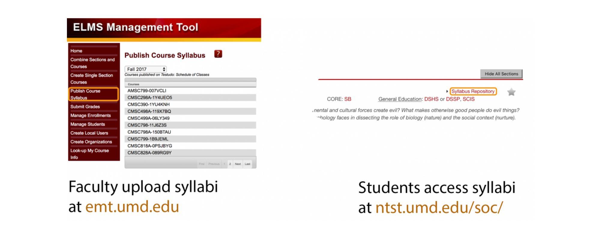 university of maryland course list