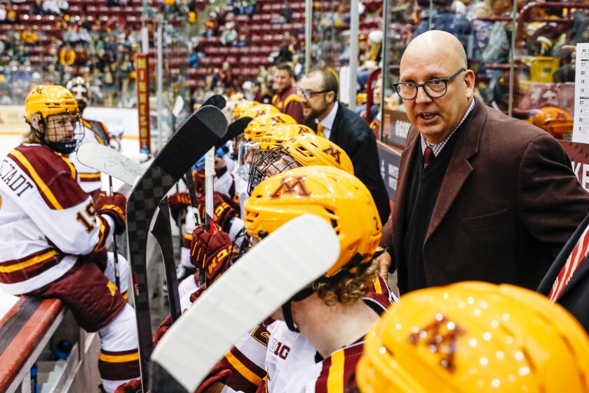 university of minnesota hockey coach