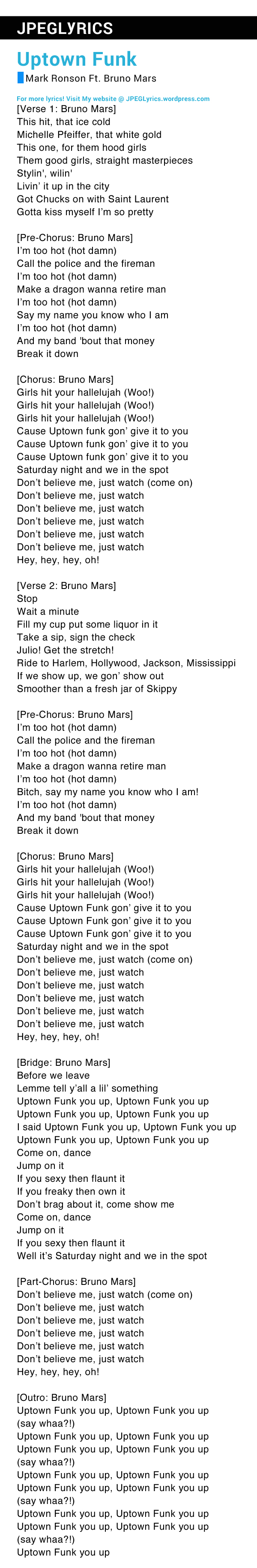 uptown bruno mars lyrics