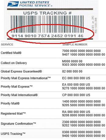 usps tracking number track