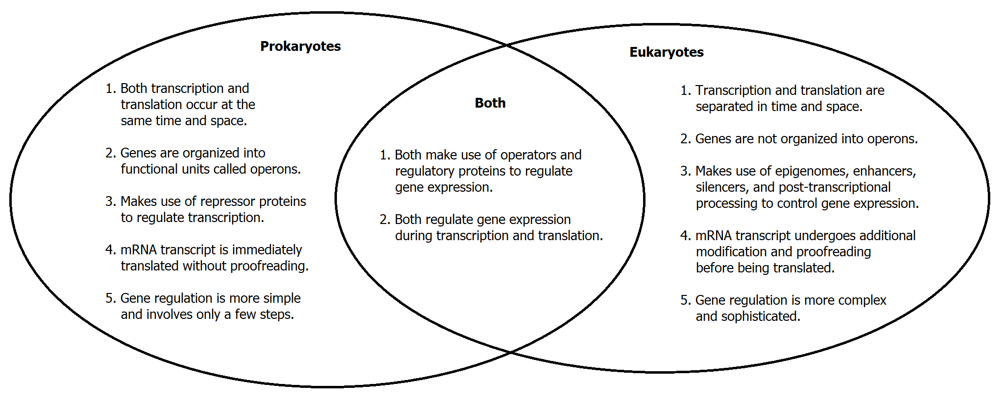 venn diagram for prokaryotes and eukaryotes