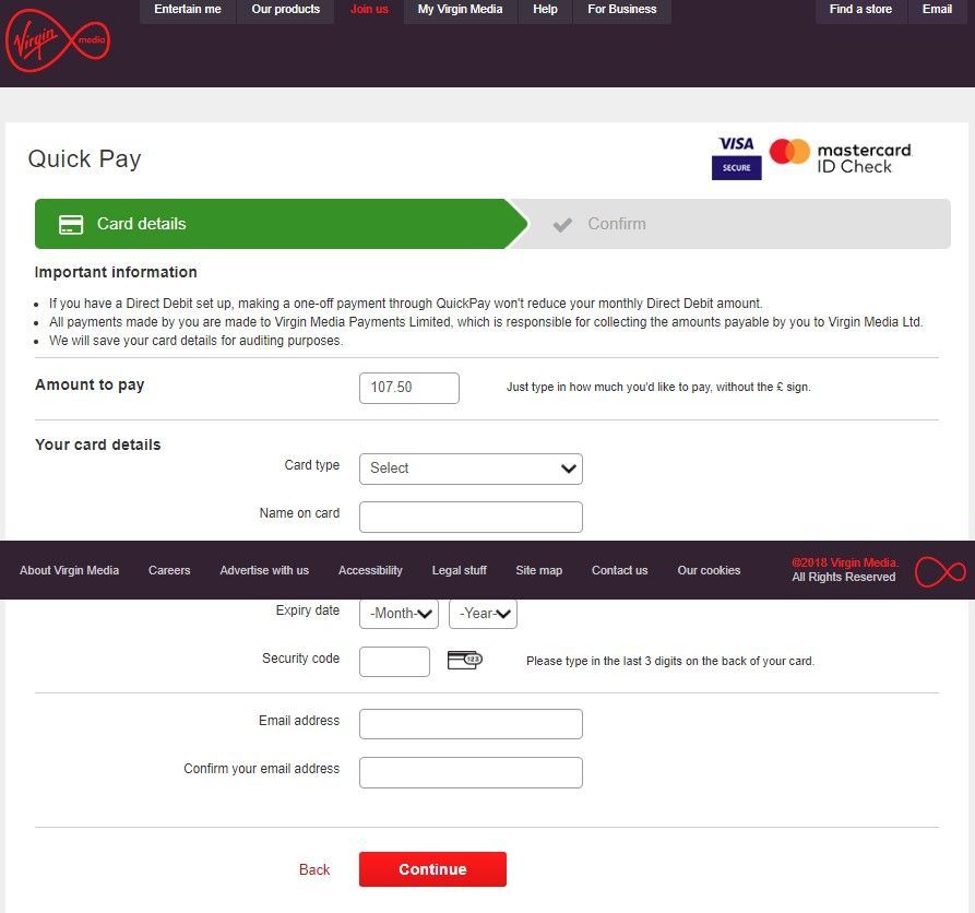 virgin media payments