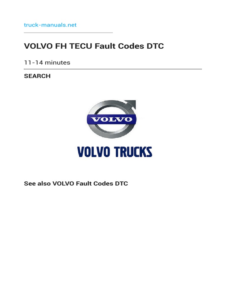 volvo i shift fault codes