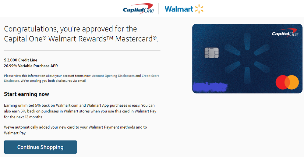 walmart credit card approval odds