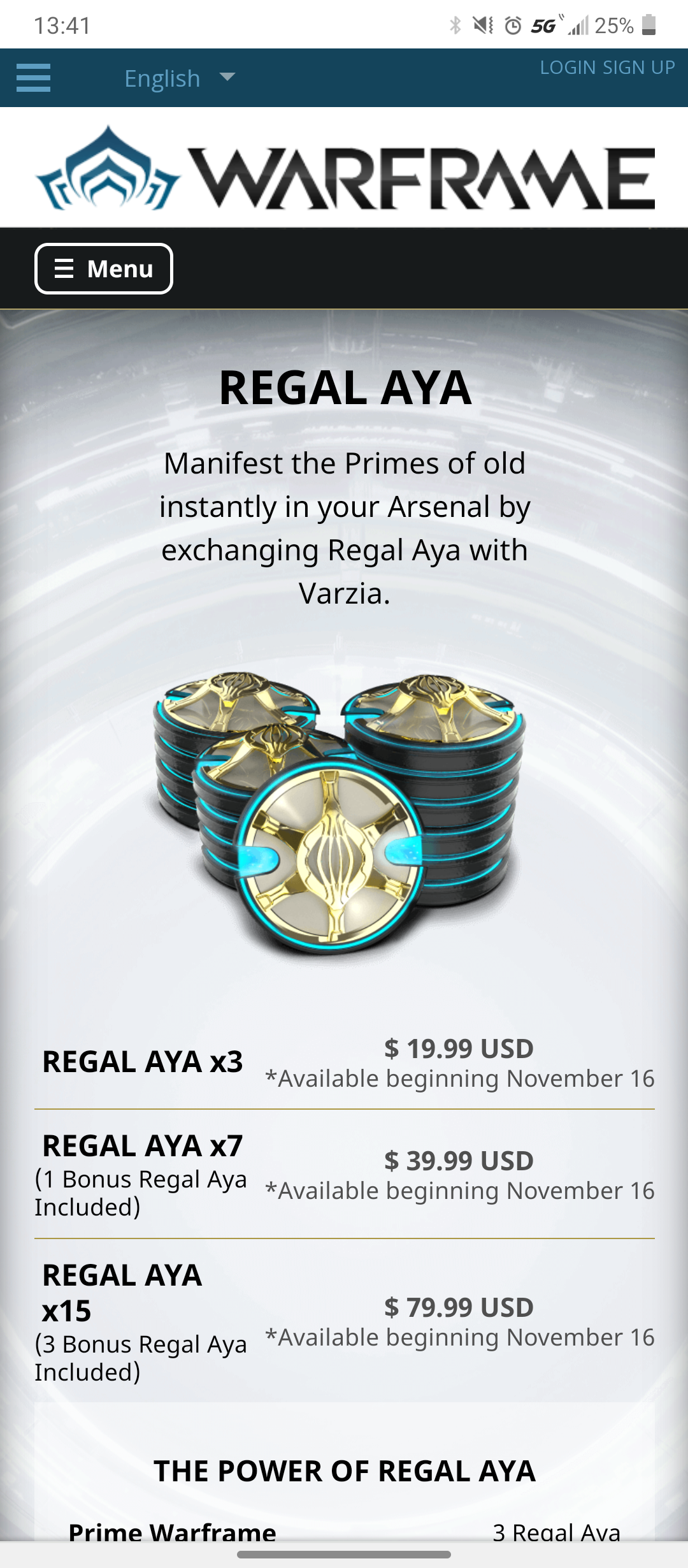 warframe regal aya shop