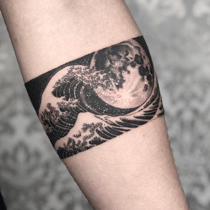 wave armband tattoo