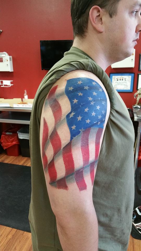 wavy flag tattoo