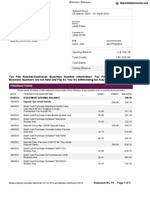 westpac bank statement