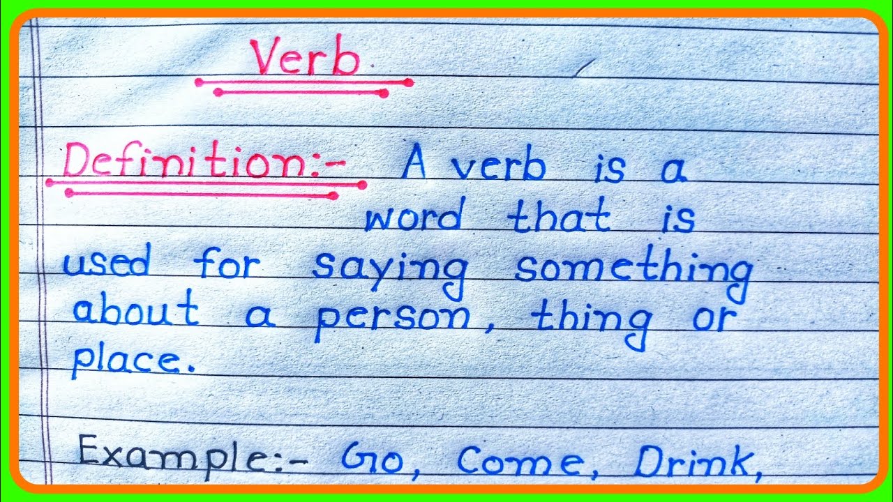 what is a definition of a verb