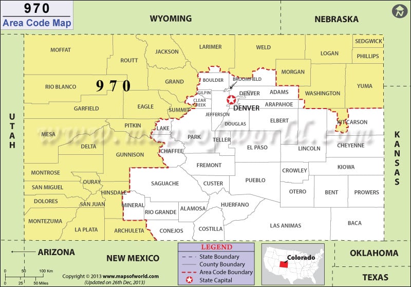 what state is area code 970