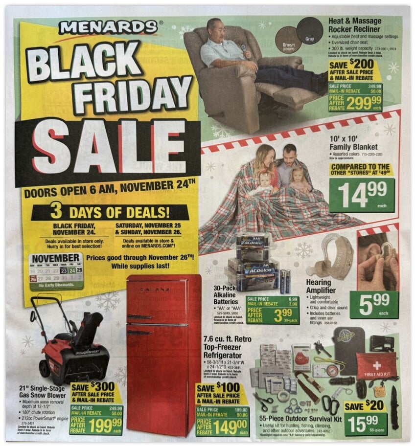 when does menards black friday ad come out