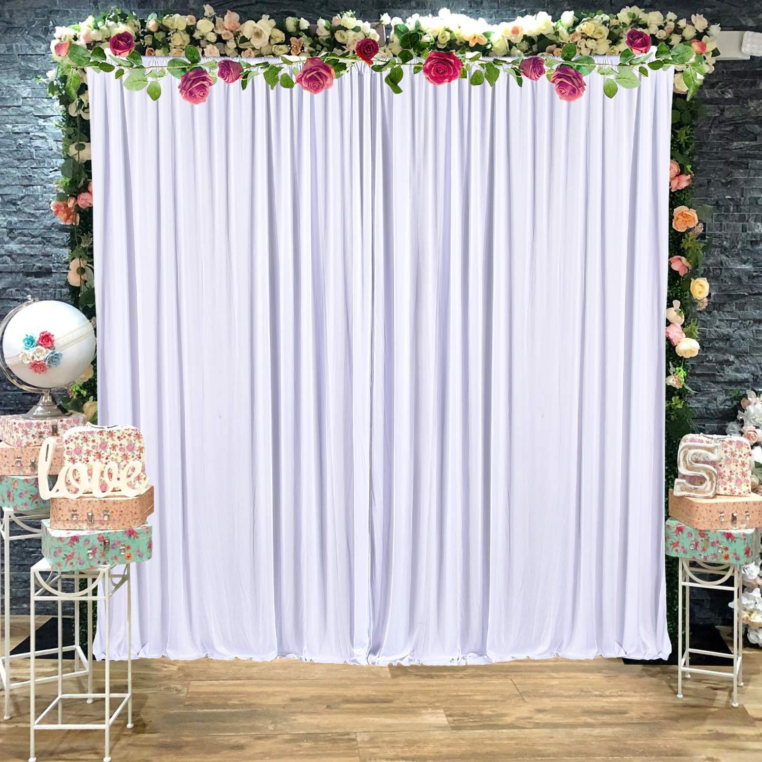 white backdrop curtain