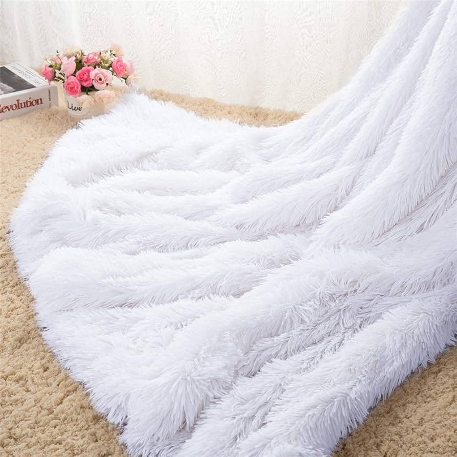 white blanket fluffy