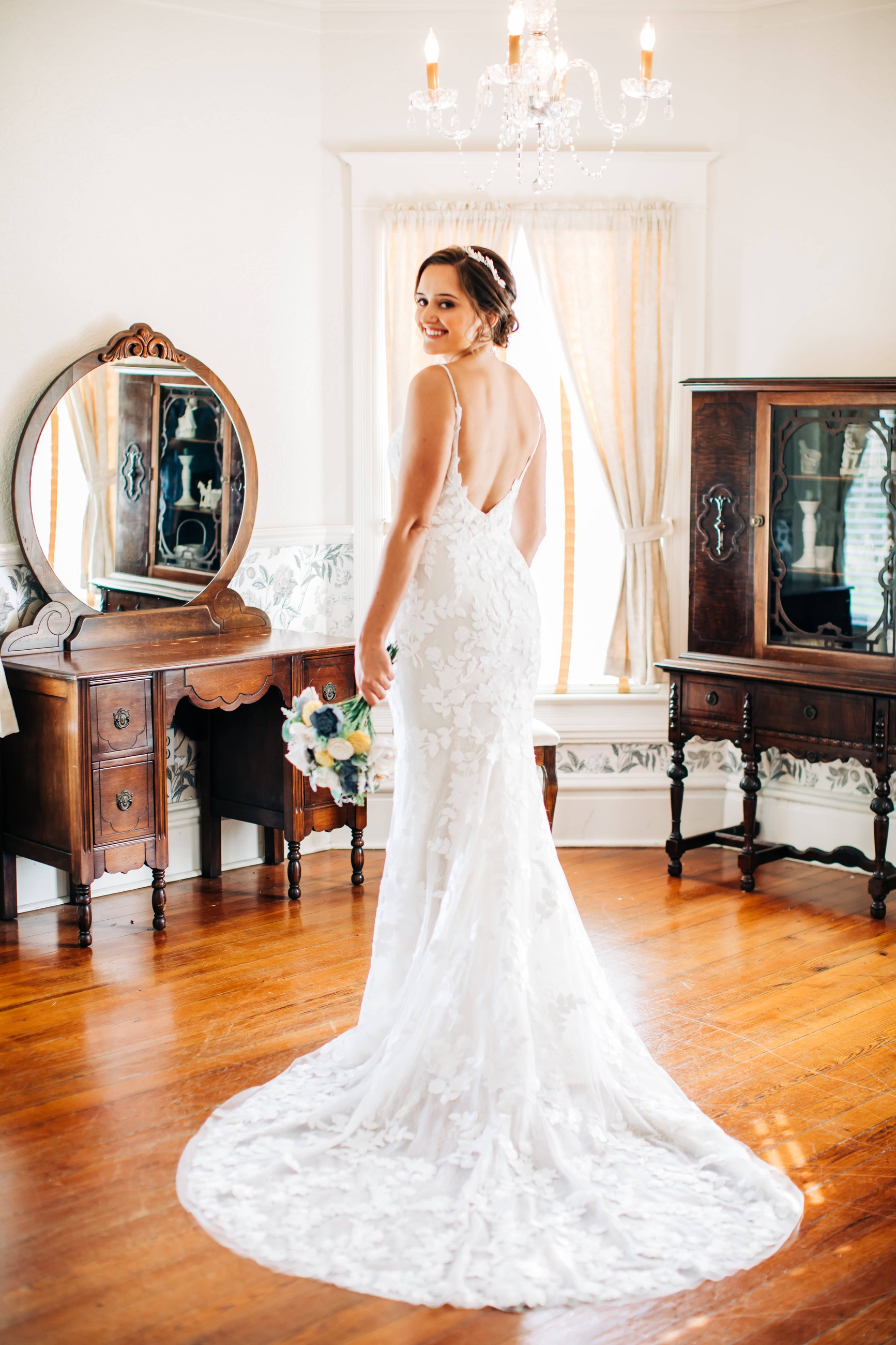 white closet bridal