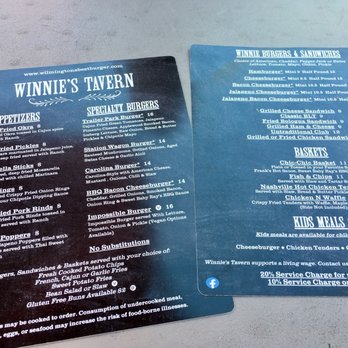 winnies wilmington nc menu