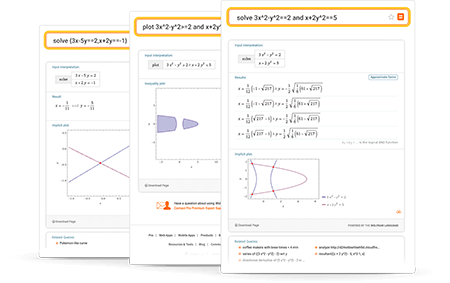 wolfram alpha solve system of equations