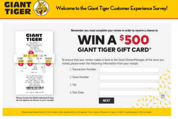 www.gianttiger.com/survey