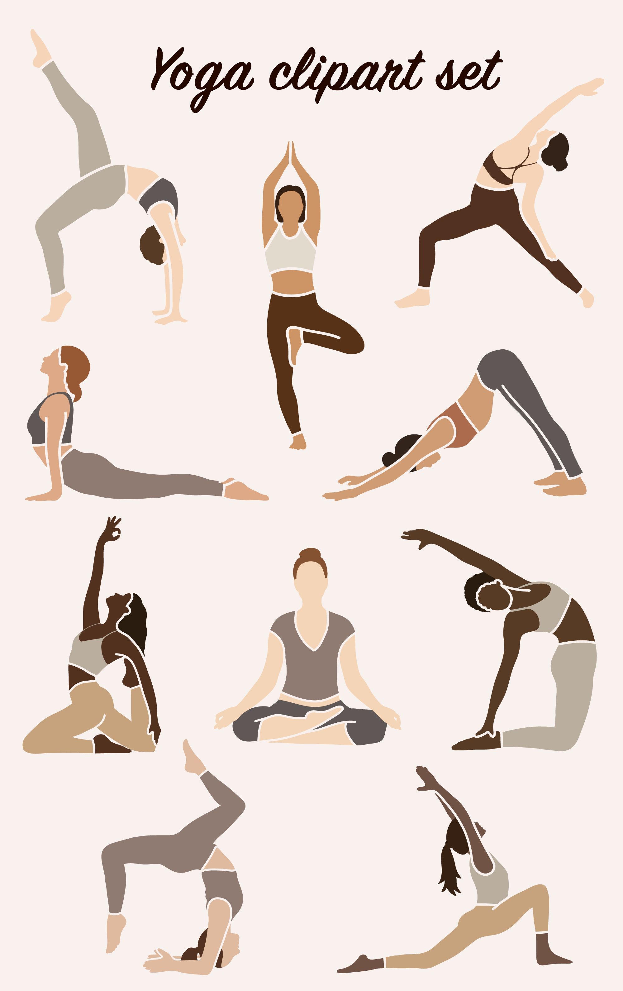 yoga postures clipart