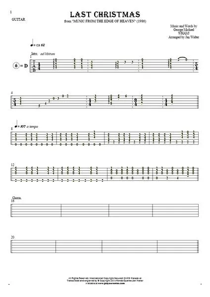 Last Christmas na gitarze