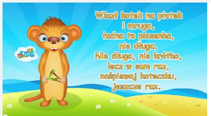 Tekst i melodia piosenki dziecięcej