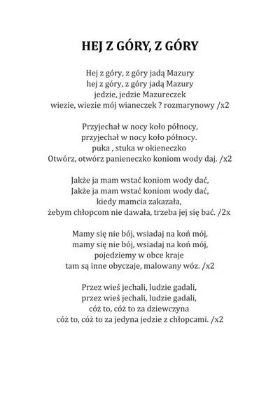 Znaczenie pieśni hej z góry